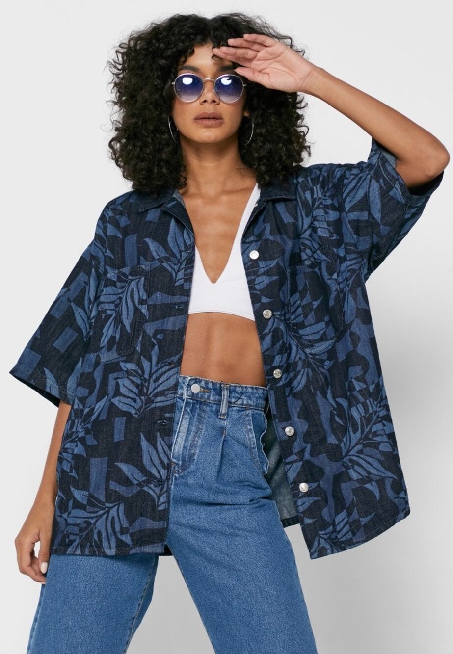 NWT Topshop Floral Print Button Detail Jacket Size‎ 6 Tropical Summer Cotton
